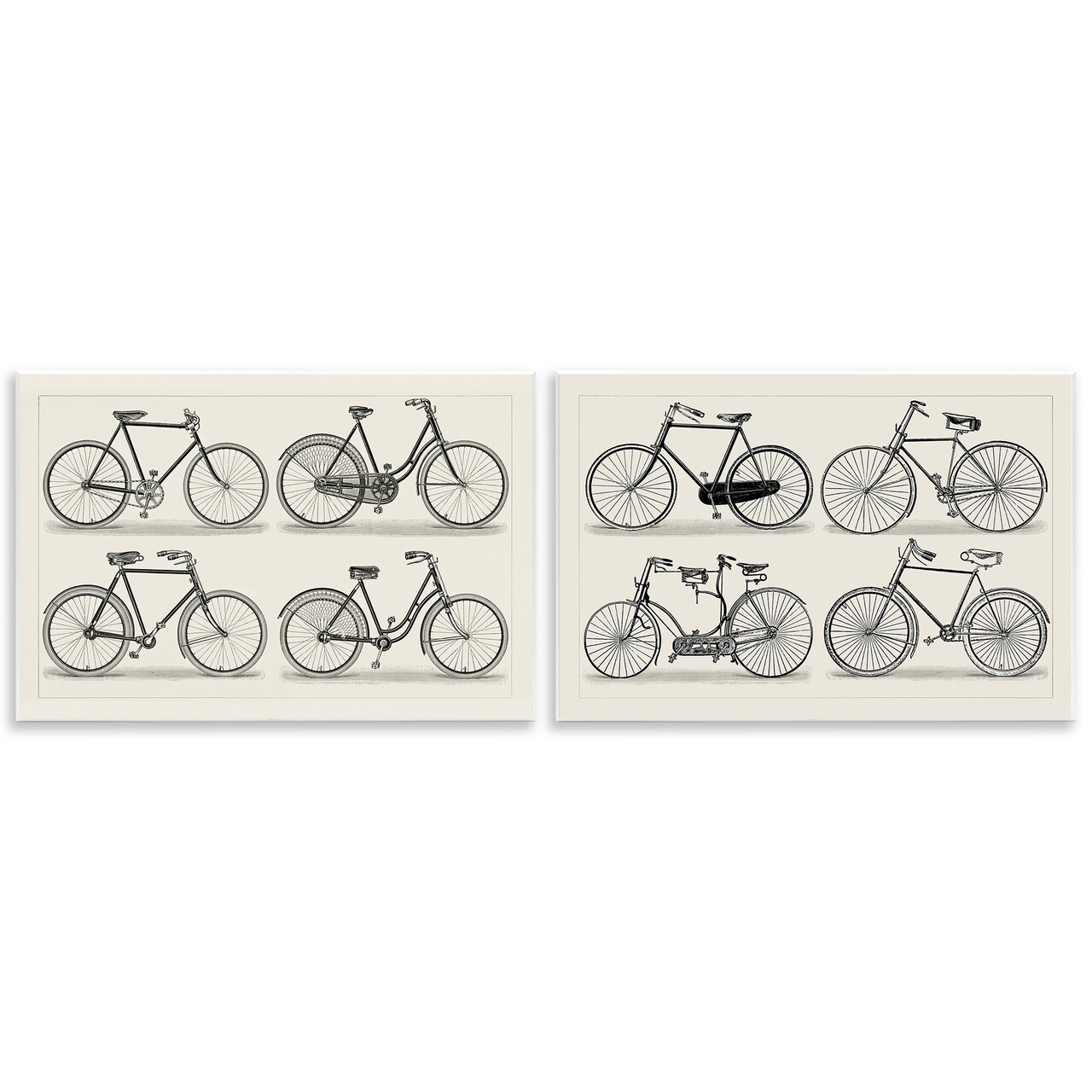 Stupell Industries Vintage Bicycle Styles 2pc Wall Plaque Art Set Design by Vision Studio